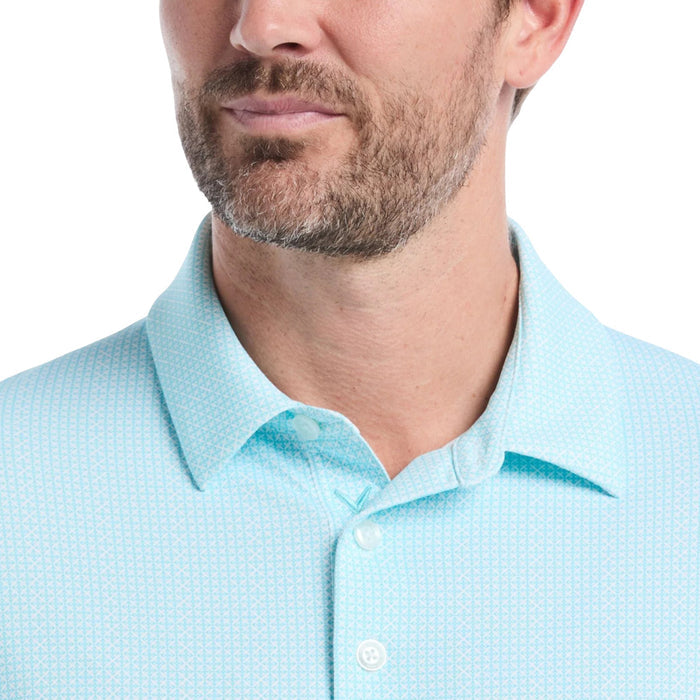Callaway All Over Chevron Foulard Print Golf Polo Blue Radiance - SP25 Men