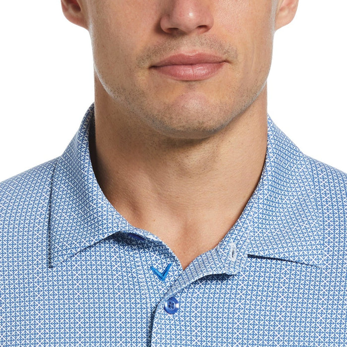 Callaway All Over Chevron Foulard Print Golf Polo Galaxy Blue - SP25 Men