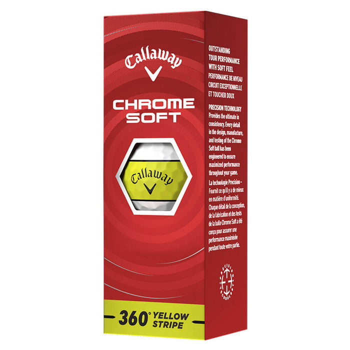 Callaway Chrome Soft Yellow Stripe Golf Balls