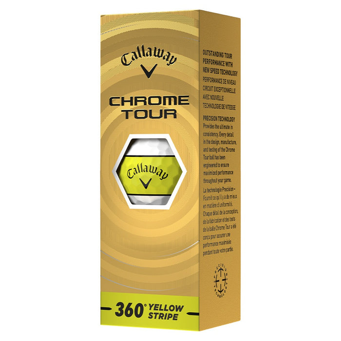 Callaway Chrome Tour 360 Yellow Stripe Golf Balls