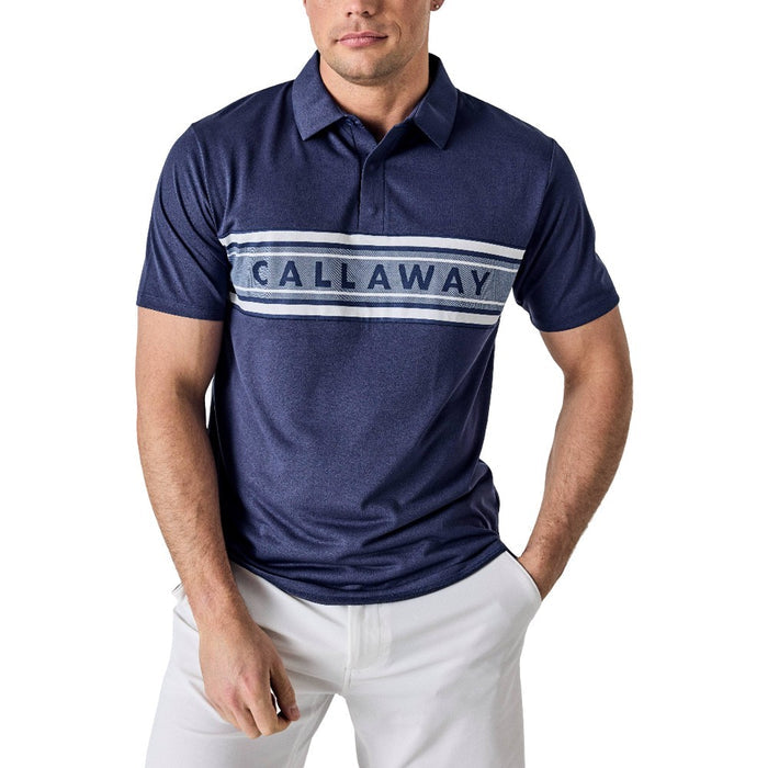 Callaway Legacy Collection Logo Block Golf Polo Medieval Blue - SP25 Men