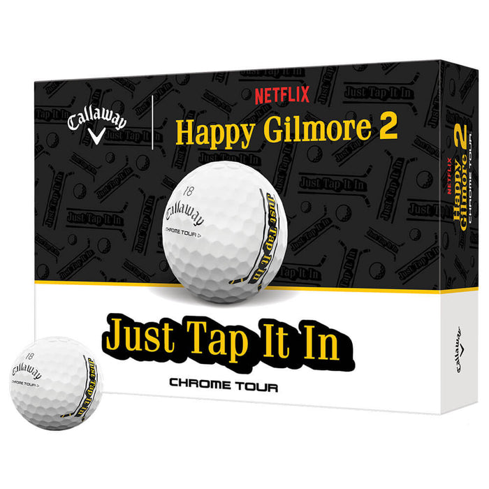 Callaway Limited Edition Chrome Tour Happy Gilmore 2 Just Tap It In Golf Balls
