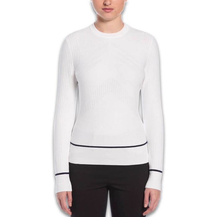 Callaway Multi-Stitch Chevron Golf Sweater (with Tipping) Brilliant White - SP25 Women