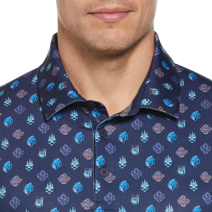 Callaway Negroni Print Golf Polo Peacoat - SS25 Men
