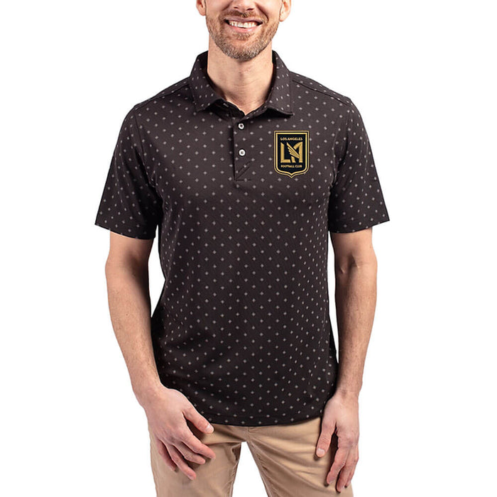 Cutter and Buck LAFC DryTec Virtue Eco Pique Tile Print Recycled Golf Polo Black - 25 Men