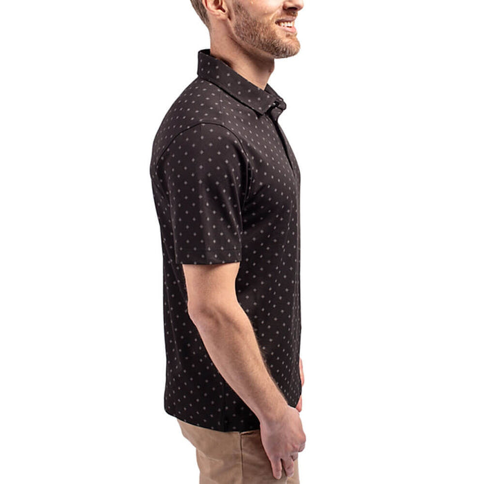 Cutter and Buck LAFC DryTec Virtue Eco Pique Tile Print Recycled Golf Polo Black - 25 Men