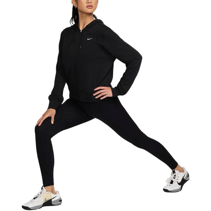 Nike Dri-FIT One Full-Zip French Terry Golf Hoodie Black/White - SP26 Women