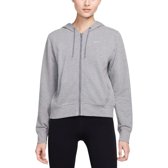 Nike Dri-FIT One Full-Zip French Terry Golf Hoodie Carbon Heather/White - SP26 Women