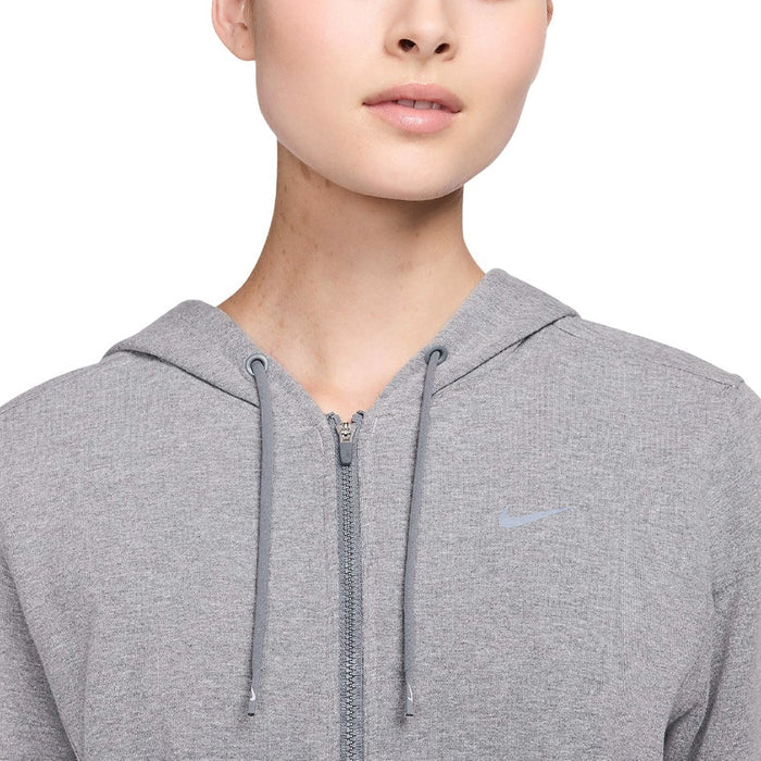 Nike Dri-FIT One Full-Zip French Terry Golf Hoodie Carbon Heather/White - SP26 Women