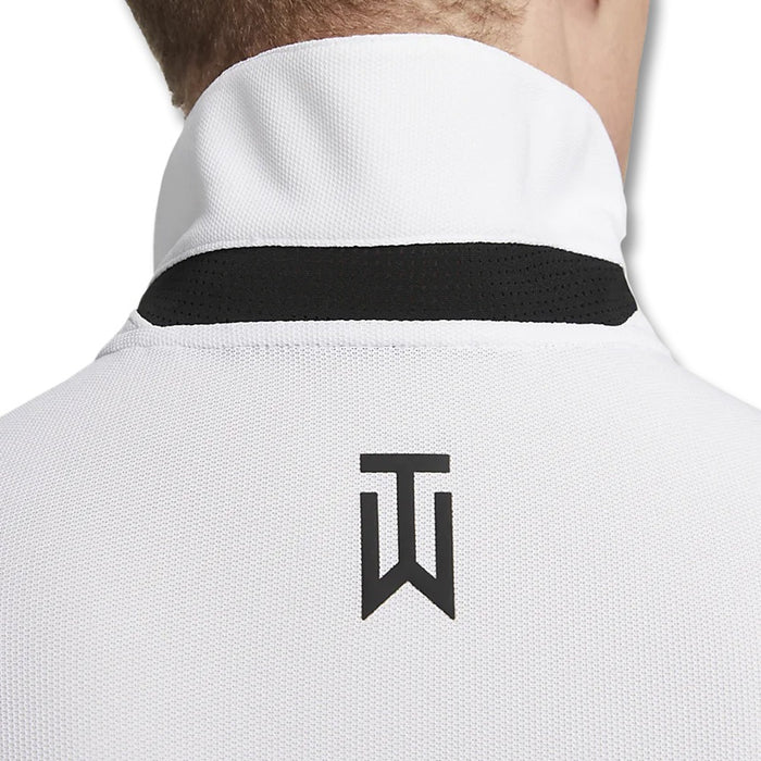 Nike Dri-FIT Tiger Woods Tech Pique Golf Polo White/White/Black - 23 Men
