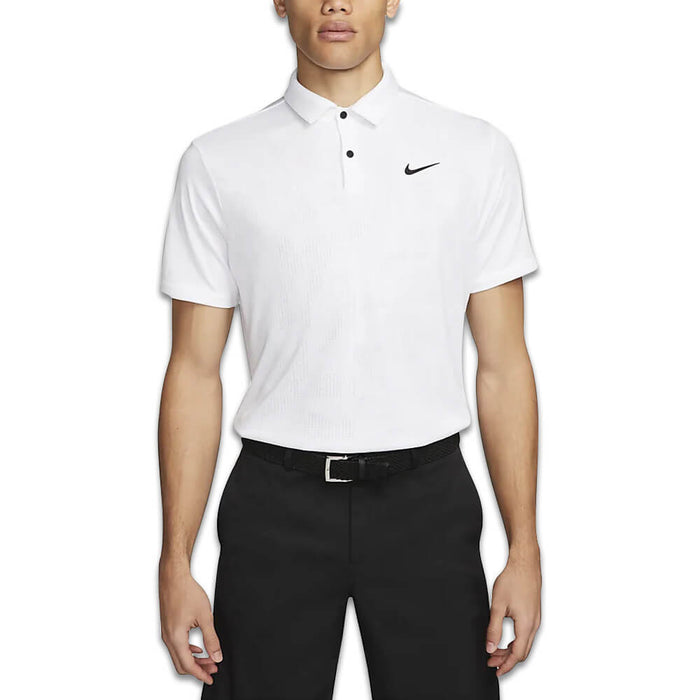 Nike Dri-FIT Tour Jacquard Golf Polo White/Black - 23 Men