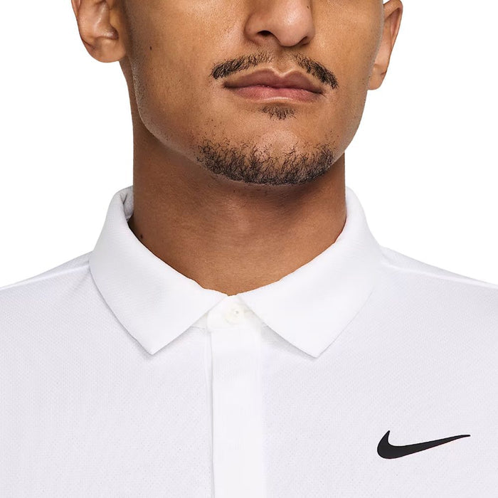 Nike Dri-FIT Tour Jacquard Golf Polo White/White/Black - FA25 Men