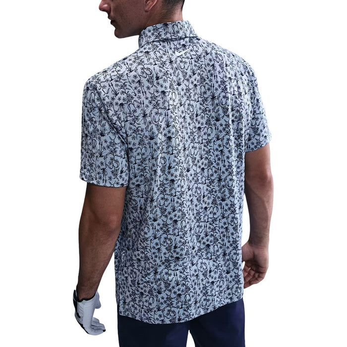 Nike Dri-FIT Tour Poa Print Golf Polo Light Armory Blue/White - FA25 Men
