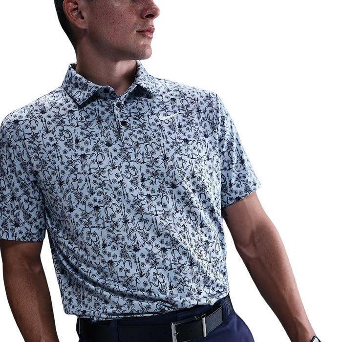 Nike Dri-FIT Tour Poa Print Golf Polo Light Armory Blue/White - FA25 Men