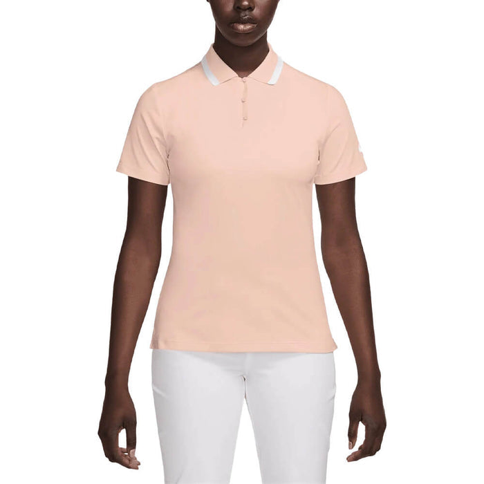 Nike Dri-FIT Tour Short-Sleeve Golf Polo Washed Coral/White/Black - SP25 Women