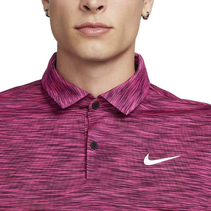 Nike Dri-FIT Tour Space Dye Golf Polo Bordeaux/Fireberry/White - 23 Men