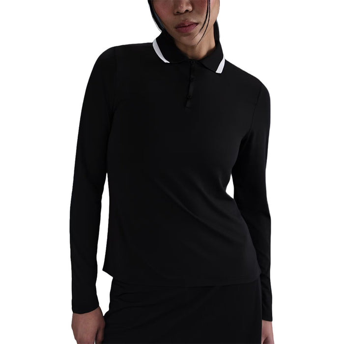 Nike Dri-FIT UV Tour Longsleeve Golf Polo Black/White/White - FA25 Women