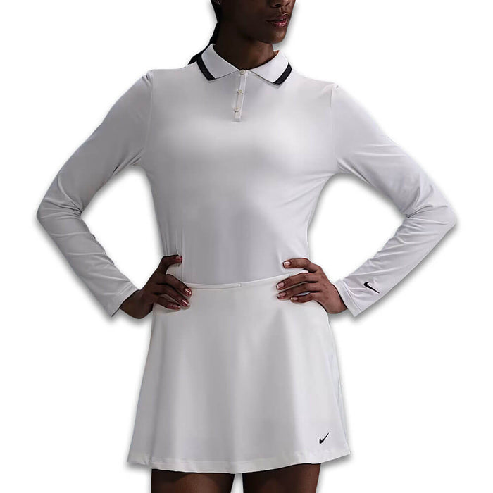 Nike Dri-FIT UV Tour Longsleeve Golf Polo White/Black/Black - FA25 Women