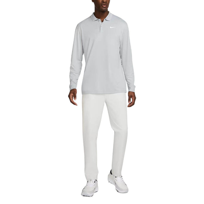 Nike Dri-FIT Victory Solid Longsleeve Golf Polo Wolf Gray/White - FA25