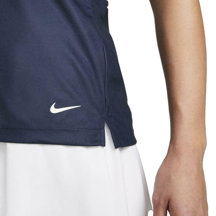 Nike Dri-FIT Victory Striped Golf Polo Obsidian/White - SS22 Women