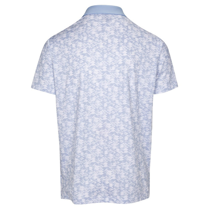 Dunning Golf Donard Ventilated Performance Golf Polo Oxford Blue/White - 23 Men