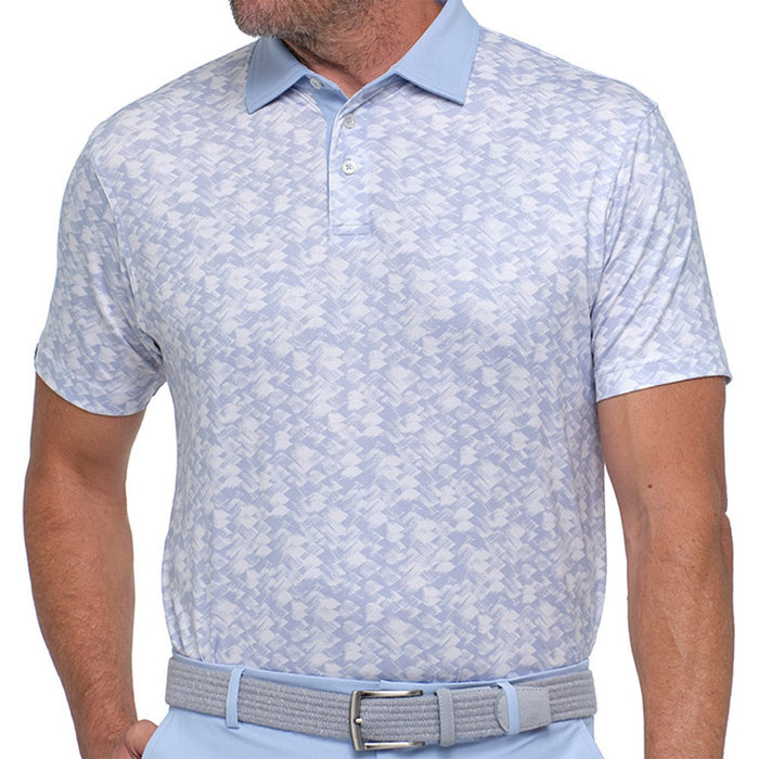 Dunning Golf Donard Ventilated Performance Golf Polo Oxford Blue/White - 23 Men