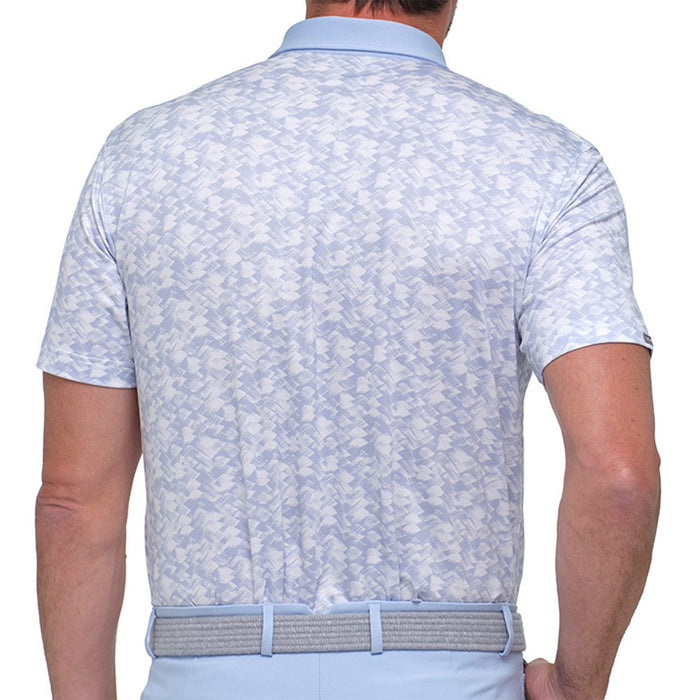 Dunning Golf Donard Ventilated Performance Golf Polo Oxford Blue/White - 23 Men
