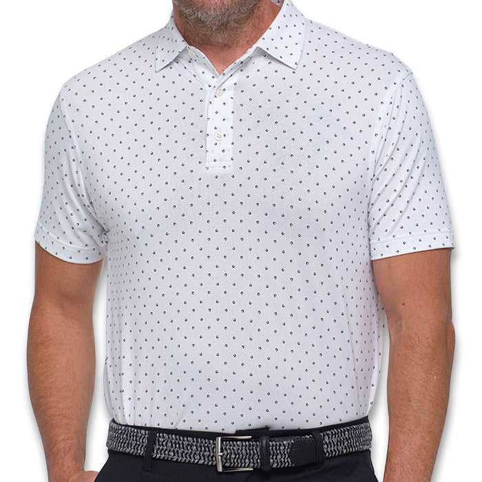 Dunning Golf Signature D Jersey Performance Golf Polo White - 23 Men