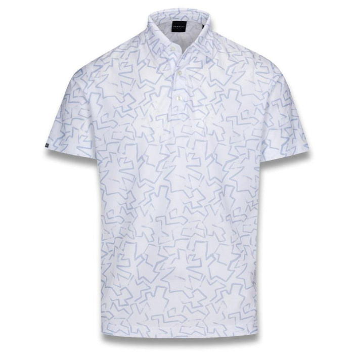 Dunning Golf Tablot Pique Performance Golf Polo White/Oxford Blue - 23 Men