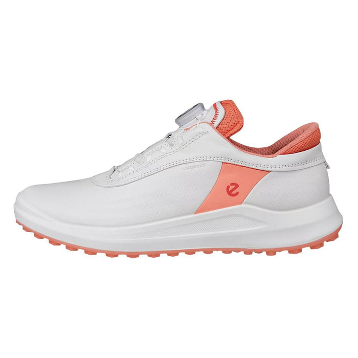 ECCO Core BOA Spikeless Golf Shoes White/Burnt Coral - 26 Women