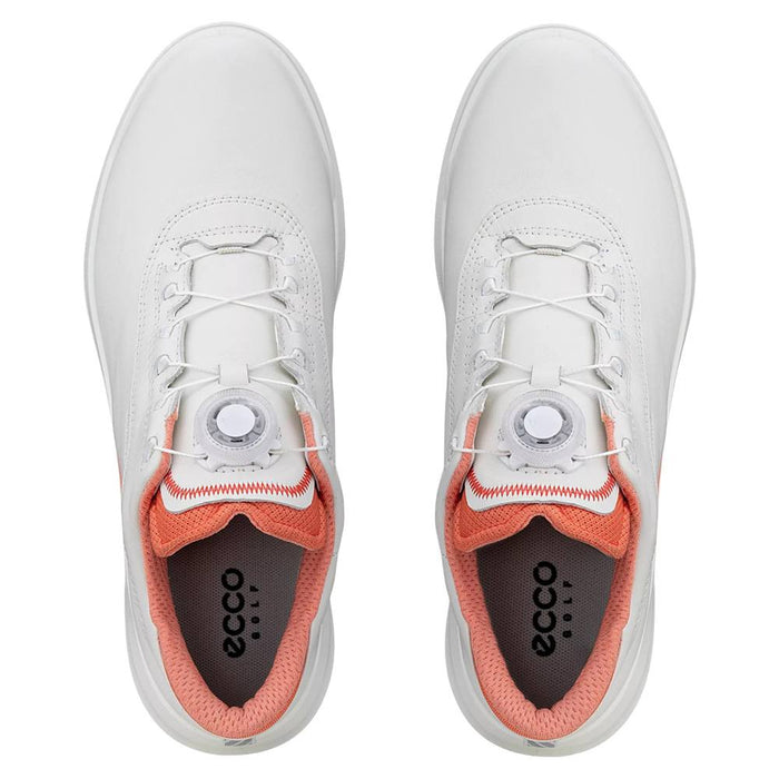 ECCO Core BOA Spikeless Golf Shoes White/Burnt Coral - 26 Women