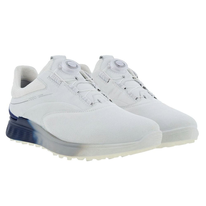 ECCO S-Three GTX BOA Spikeless Golf Shoes White/Blue Depths/Bright White - SS23 Men
