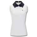 Fairliar Big Collar Ribbon Sleeveless Golf Polo White - SS25 Women