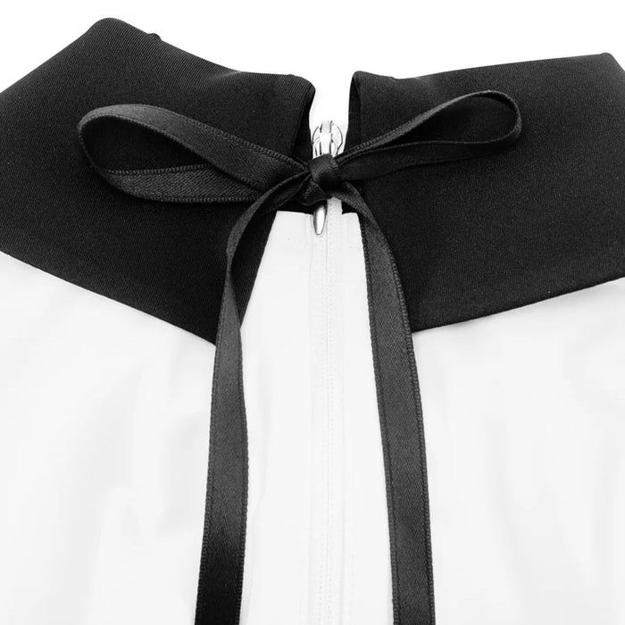 Fairliar Big Collar Ribbon Sleeveless Golf Polo White - SS25 Women