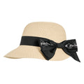 Fairliar Double Ribbon Raffia Golf Hat Light Beige - SS25 Women