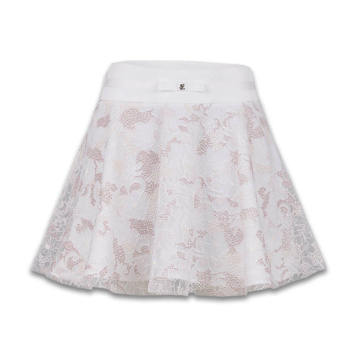 Fairliar Flower Lace Flare Golf Skirt White - SS26 Women