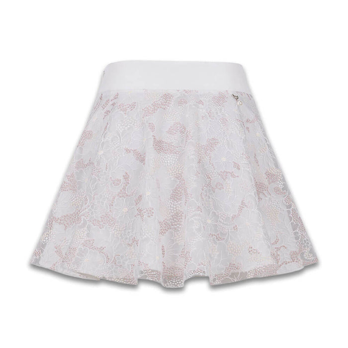 Fairliar Flower Lace Flare Golf Skirt White - SS26 Women