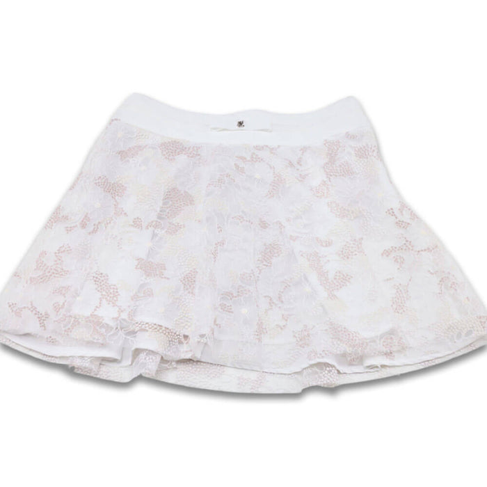 Fairliar Flower Lace Flare Golf Skirt White - SS26 Women