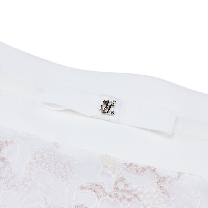 Fairliar Flower Lace Flare Golf Skirt White - SS26 Women