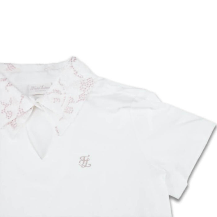 Fairliar Flower Lace Golf T-Shirt White - SS26 Women