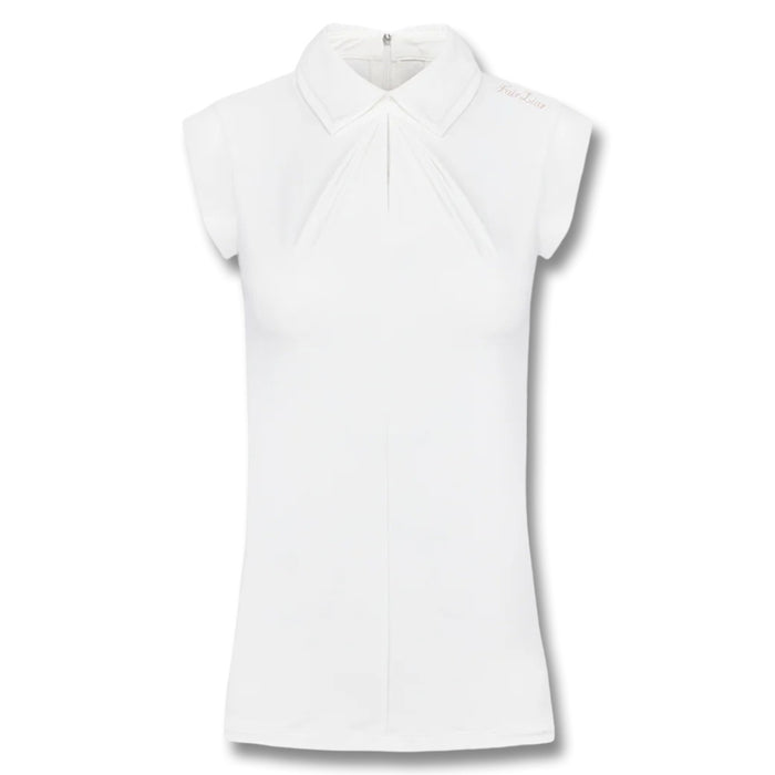 Fairliar Front Shirring Sleeveless Golf Polo White - SS25 Women