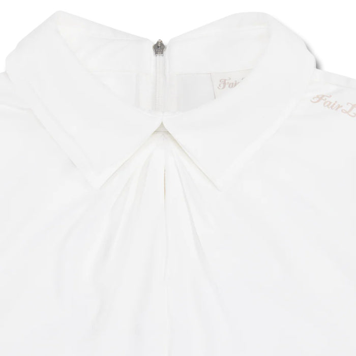 Fairliar Front Shirring Sleeveless Golf Polo White - SS25 Women