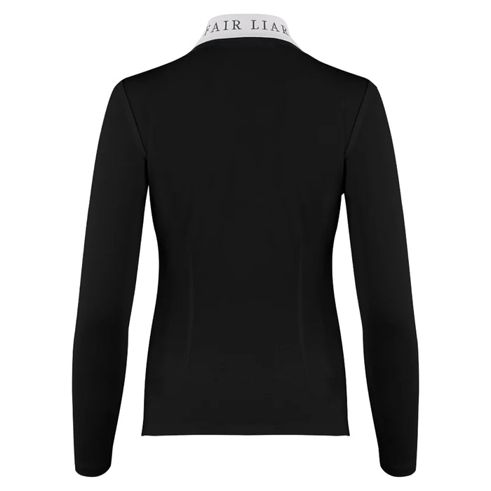 Fairliar Gingham Detachable Ribbon Golf Polo Black - FW24 Women