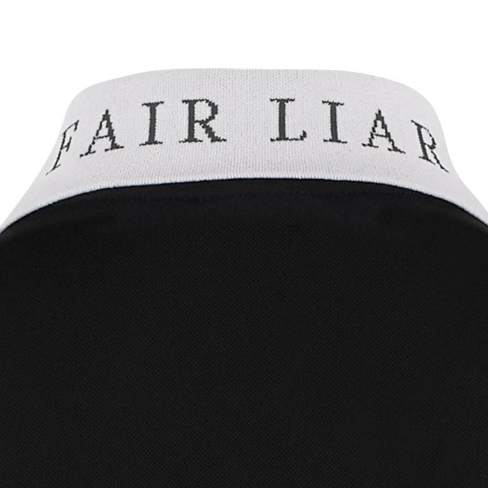 Fairliar Gingham Detachable Ribbon Golf Polo Black - FW24 Women