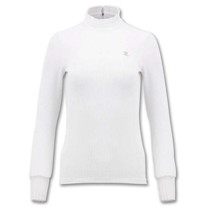 Fairliar Half High-Neck Ruffle Golf Mock White - FW23 Women