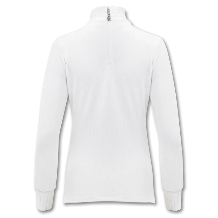 Fairliar Half High-Neck Ruffle Golf Mock White - FW23 Women