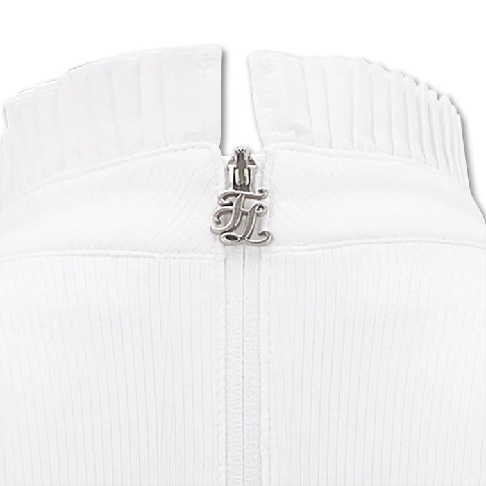 Fairliar Half High-Neck Ruffle Golf Mock White - FW23 Women
