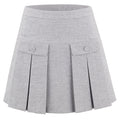 Fairliar High-Waist-A-line Fleece Golf Skirt Gray - FW24 Women