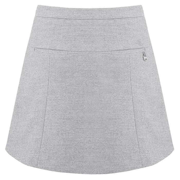 Fairliar High-Waist-A-line Fleece Golf Skirt Gray - FW24 Women