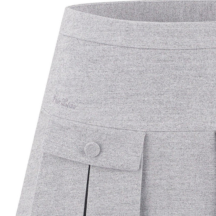 Fairliar High-Waist-A-line Fleece Golf Skirt Gray - FW24 Women